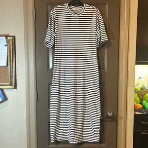 AYR The Oui-peat Weekend Jaunt Stripe Dress in City Sky, Large